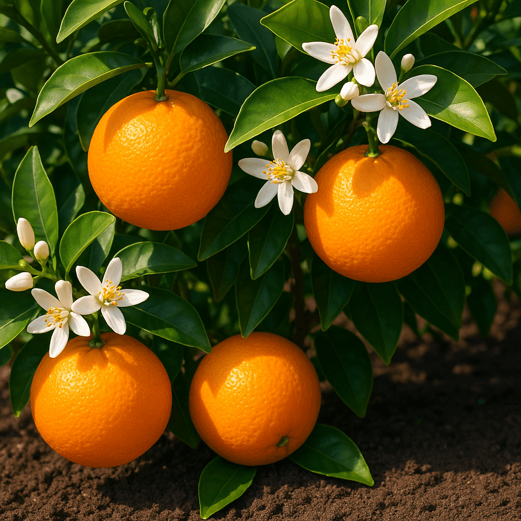 Fleurs et fruits d'oranger du Mexique